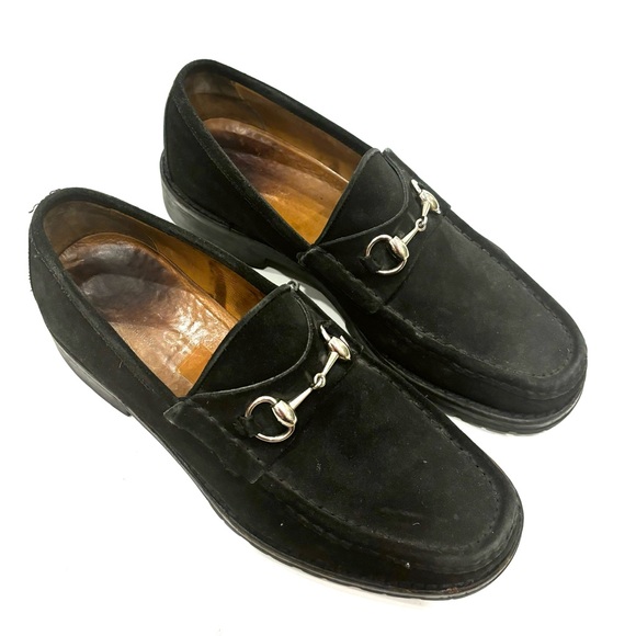 Gucci Black Loafers with Silver Detail - Picture 1 of 16
